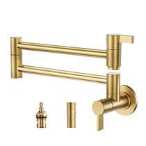 Torneira para encher panelas ARCORA Modern Brushed Gold Wall Mount Torneira para encher panelas ARCORA Modern Brushed Gold Wall Mount