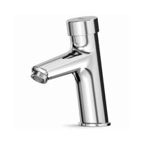 Torneira para Lavatório de Mesa Bica Baixa com Fechamento Automático Fluent Roca Cinza/Cromado Torneira para Lavatório de Mesa Bica Baixa com Fechamento Automático Fluent Roca Cinza/Cromado