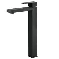 Torneira para Lavatório de Mesa Quadrado Bica Alta Definite Preto Fosco - 774357 - STOC