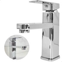 Torneira Para Pia Banheiro Inox Cromado Bica Baixa Monocomando Misturador Quente Frio De Bancada Lavabo Lavatório Cuba Aço Inox 304 Brilhoso