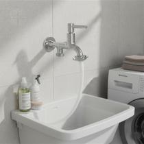 Torneira para Tanque e Máquina com Saída Dupla Volante C34 Cabinho, 1/4 de Volta CasaGrande Mundial