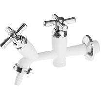 Torneira para Tanque e Máquina Cross Branca/Cromada 1/2"" e 3/4"" - 300000454 - TIGRE