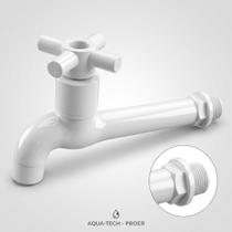 Torneira Para Tanque Longa De Parede Branca Cruzeta ABS Torneira Para Tanque Longa De Parede Branca Cruzeta ABS