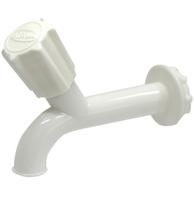 Torneira Para Tanque Multiuso 10 Cm Autosserviço Com Bitola 1/2" - 3/4" Branco Durín