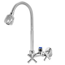 Torneira Parede Cozinha Gourmet Flexível Com Saida Para Filtro Purificador Soft 3 8 Engate Rápido Metal
