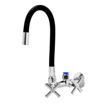 Torneira Parede Flexível Color Preta Com Adaptador Para Purificador 3 8 Soft Engate Rápido Metal
