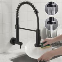 Torneira Parede Mola Chuveirinho Gourmet Cozinha Industrial Restaurante Moderna Preta Sofisticada Torneira Parede Mola Chuveirinho Gourmet Cozinha Industrial Restaurante Moderna Preta Sofisticada