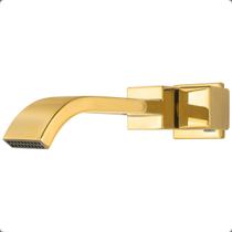 Torneira Parede Quadrada Dourada Luxo 1 4 De Volta Dourado Brilhante