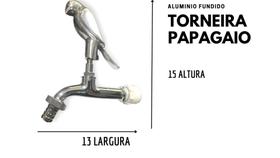 Torneira Personalizada Papagaio Em Aluminio Polido - Funditex