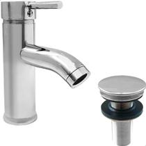 Torneira Pia Banheiro Bica Baixa Cromada E Valvula Click ⅞ Inox Kit Banheiro Torneira Redonda Monocomando Misturador e Ralo Pia Escoamento 30mm Torneira Pia Banheiro Bica Baixa Cromada E Valvula Click ⅞ Inox Kit Banheiro Torneira Redonda Monocomando Misturador e Ralo Pia Escoamento 30mm