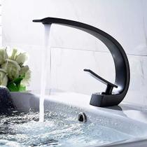 Torneira Pia Banheiro Cuba Misturador Monocomando Luxo Preto Fosco Misturado T105b Luuk Young