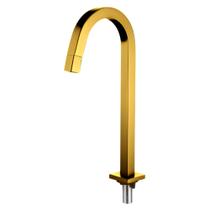 Torneira Pia Banheiro Lavabo Lavatório Bica Alta Banheiro Metal Dourada Torneira Pia Banheiro Lavabo Lavatório Bica Alta Banheiro Metal Dourada