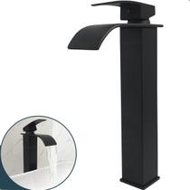 Torneira Pia Banheiro Preta Fosca Monocomando Misturador Bica Alta Quadrada Cascata Aço Inox 304 Agua Quente Fria Cuba Sobrepor Lavabo Luxo Torneira Pia Banheiro Preta Fosca Monocomando Misturador Bica Alta Quadrada Cascata Aço Inox 304 Agua Quente Fria Cuba Sobrepor Lavabo Luxo