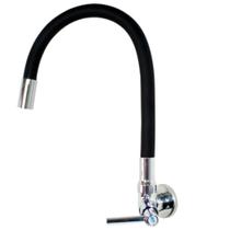 Torneira Pia Bica Móvel 1171 P34 Parede 1/2 Preto Mk Metais