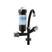 Torneira Pia Bica Móvel+Filtro Mesa Preto/Cromado