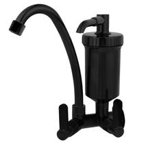 Torneira Pia Cozinha de Parede com Filtro Preta All Black Luxo em ABS 1/4 de Volta