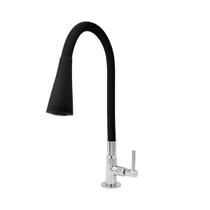 Torneira Pia Cozinha Gourmet Preta ABS 1/4 de Volta Flexível Luxo