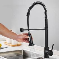 Torneira Pia Cozinha Mesa Gourmet Misturador Monocomando Bancada Ducha Flexível Luxo 5107h Preto