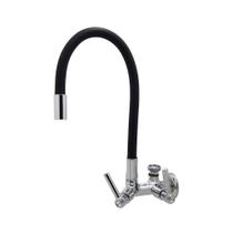 Torneira Pia Cozinha Tanque Mesa Parede Duas Saídas Mangueira Tubo ível Preto Metal Luxo Torneira Pia Cozinha Tanque Mesa Parede Duas Saídas Mangueira Tubo ível Preto Metal Luxo