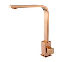 Torneira Pia Cuba Banheiro Bancada Lavatório Metal Quadrada Rose Gold