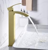 Torneira Pia Cuba Banheiro Misturador Água Quente e Fria Monocomando Luxo D71015 Dourado