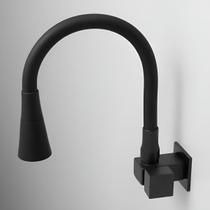 Torneira Pia Flexível Para Cozinha Gourmet Parede Cone 2 Jatos Preta