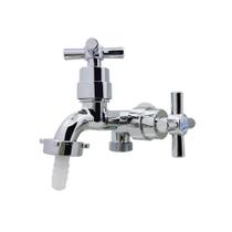 Torneira Pia Tanque Maquina Jardim Duas Saídas C/ Bico Cromado Abs Torneira Pia Tanque Maquina Jardim Duas Saídas C/ Bico Cromado Abs