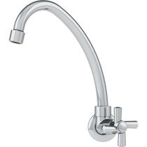 Torneira Plástica de Parede Para Cozinha, Bica Alta, Acabamento C31, Cromada, 9713 Delta