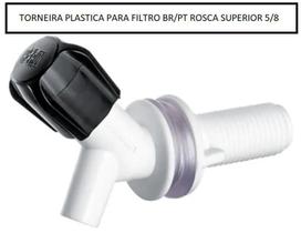 Torneira Plastica Herc P/ Filtro Rosca Superior Br/Pt 5/8