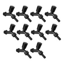 Torneira Plástica Jardim Tanque 1/2 Preta C/ Bico Kit 10 Un Torneira Plástica Jardim Tanque 1/2 Preta C/ Bico Kit 10 Un