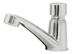 Torneira Premium Acquafam Fechamento Automático Bica Baixa Prateado Cromado Torneira Premium Acquafam Fechamento Automático Bica Baixa Prateado Cromado