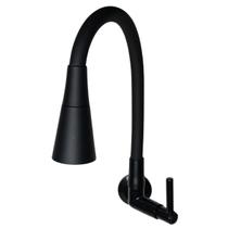 Torneira Preta Gourmet Parede ABS Jato Duplo Tudo Silicone