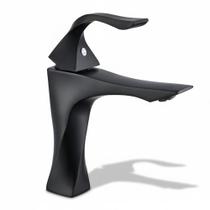 Torneira Preta Monocomando Vortex Deend Para Banheiro 21cm