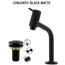 Torneira Preta para Cuba Baixa Black Matte com Valvula Clic , Torneira para banheiro, lavatorio, cuba de sobrepor baixa