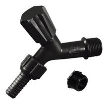 Torneira Pvc 1/2 Para Jardim C/ Adaptador 3/4 Acabamento Fosco Cor Preto