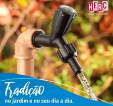 Torneira PVC Preta Jardim 1/2" e 3/4" Parede Multifunções + bico + adaptador Herc