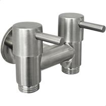 Torneira Registro Duas Saídas De Água Inox Escovado ¼ De Volta Para Caixa Acoplada Ducha Higiênica Valvula de Controle Registros Independentes Torneira Registro Duas Saídas De Água Inox Escovado ¼ De Volta Para Caixa Acoplada Ducha Higiênica Valvula de Controle Registros Independentes