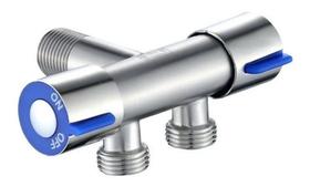 Torneira Registro T Duas Saídas De Água Inox Válvula Duplo