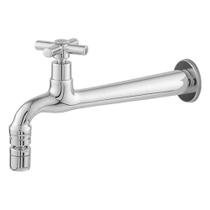 Torneira Reta de Parede 22cm Bico Articulado, 1/4 de Volta Toda em Metal CasaGrande Mundial