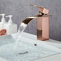Torneira rosa Dourada Bica Baixa Monocomando Cascata 6019rg Torneira rosa Dourada Bica Baixa Monocomando Cascata 6019rg