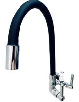 Torneira Saida Purificador Agua Cozinha Parede Flex Preta