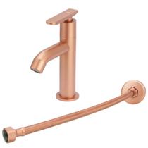 Torneira Slim Alta Pratica Abs Rose Mesa + Engate Flexível