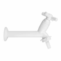 Torneira Tanque 15cm Bico Mangueira Tigre Cross Branca 1/2 - 3/4 - Tigre Torneira Tanque 15cm Bico Mangueira Tigre Cross Branca 1/2 - 3/4 - Tigre