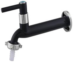 Torneira Tanque Longa Com Bico Para Mangueira 18cm Preta