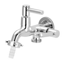Torneira Tanque/maquina 2 Saídas Alavanca Metal Cromado 1/4v Torneira Tanque/maquina 2 Saídas Alavanca Metal Cromado 1/4v