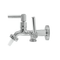Torneira Tanque/maquina 2 Saídas Metal Cromado 1/4 Volta
