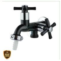 Torneira Tanque Máquina de Lavar 2 Saídas 1/4 de Volta C-31 ABS PRETO Cód. 6403 Torneira Tanque Máquina de Lavar 2 Saídas 1/4 de Volta C-31 ABS PRETO Cód. 6403