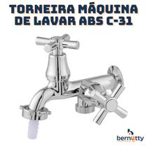 Torneira Tanque Máquina De Lavar Abs C-31 2 Saídas 1/4 De Volta