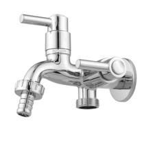 torneira tanque maquina dupla saida 1/4 de volta metal cromado