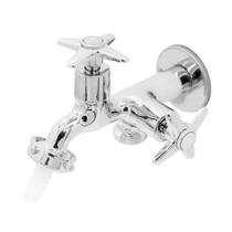 Torneira Tanque Máquina Lavar 2 Saídas Metal Cromado C-23 Torneira Tanque Máquina Lavar 2 Saídas Metal Cromado C-23